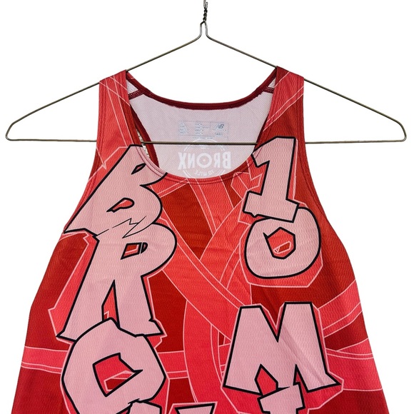 New Balance Bronx 10 Mile Printed Running Singlet - Red / Red - Picture 6 of 10
